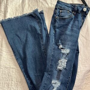 Women's Distressed Flare Jeans
